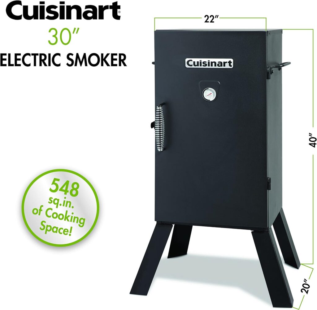 Cuisinart COS-330 Vertical Electric Smoker, Three Removable Smoking Shelves, 30, 548 sq. inches Cooking Space