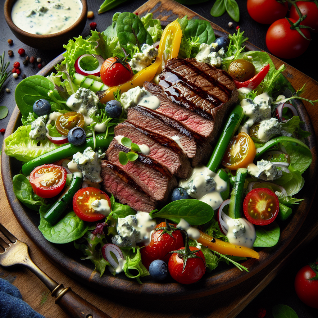 Delicious Weeknight Steak Salad with Blue Cheese Vinaigrette