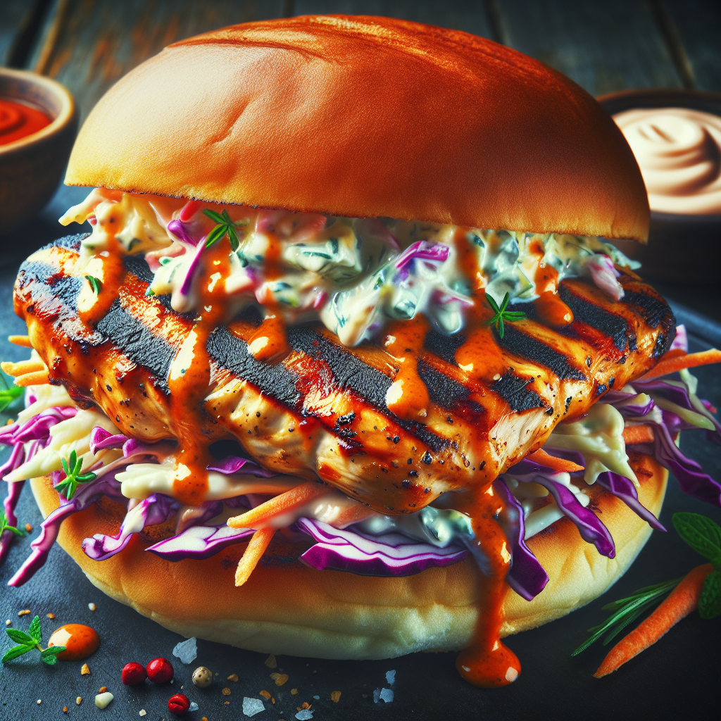 Grilled Buffalo Chicken Sandwiches with Gorgonzola Slaw Recipe