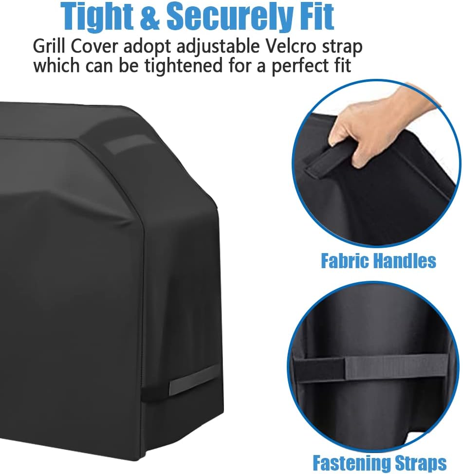 Grill Cover, Waterproof BBQ Grill Cover, 58 inch Rip-Proof and Anti-UV Barbecue Gas Grill Cover Compatible for Weber Char-Broil Nexgrill Grills and More